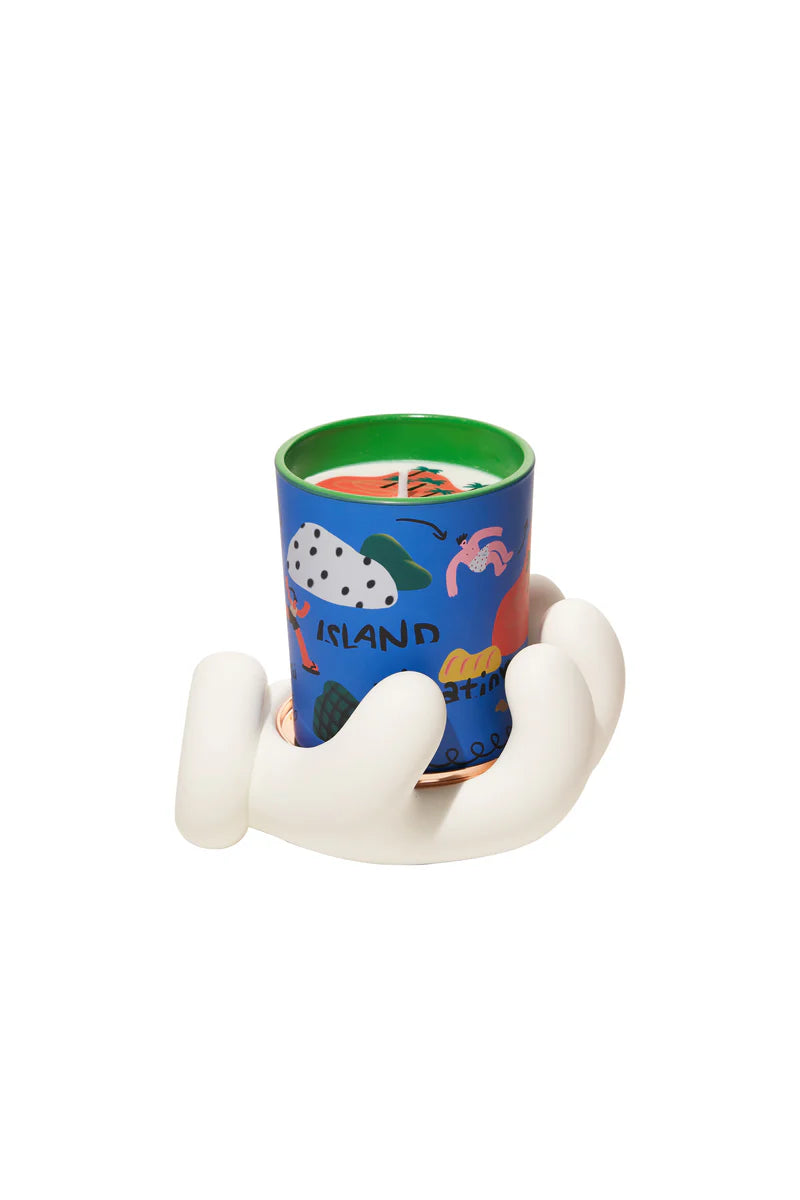 ISLAND VACATION Fig Leaf & Amber Scented Candle Set (Candle+Palm)