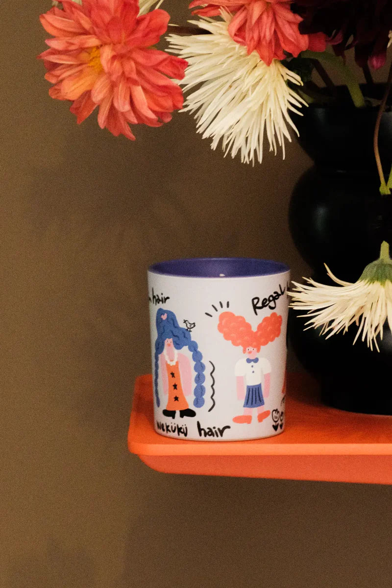 REGAL HAIR Cassis & Rose Scented Candle Set (Candle+Palm)