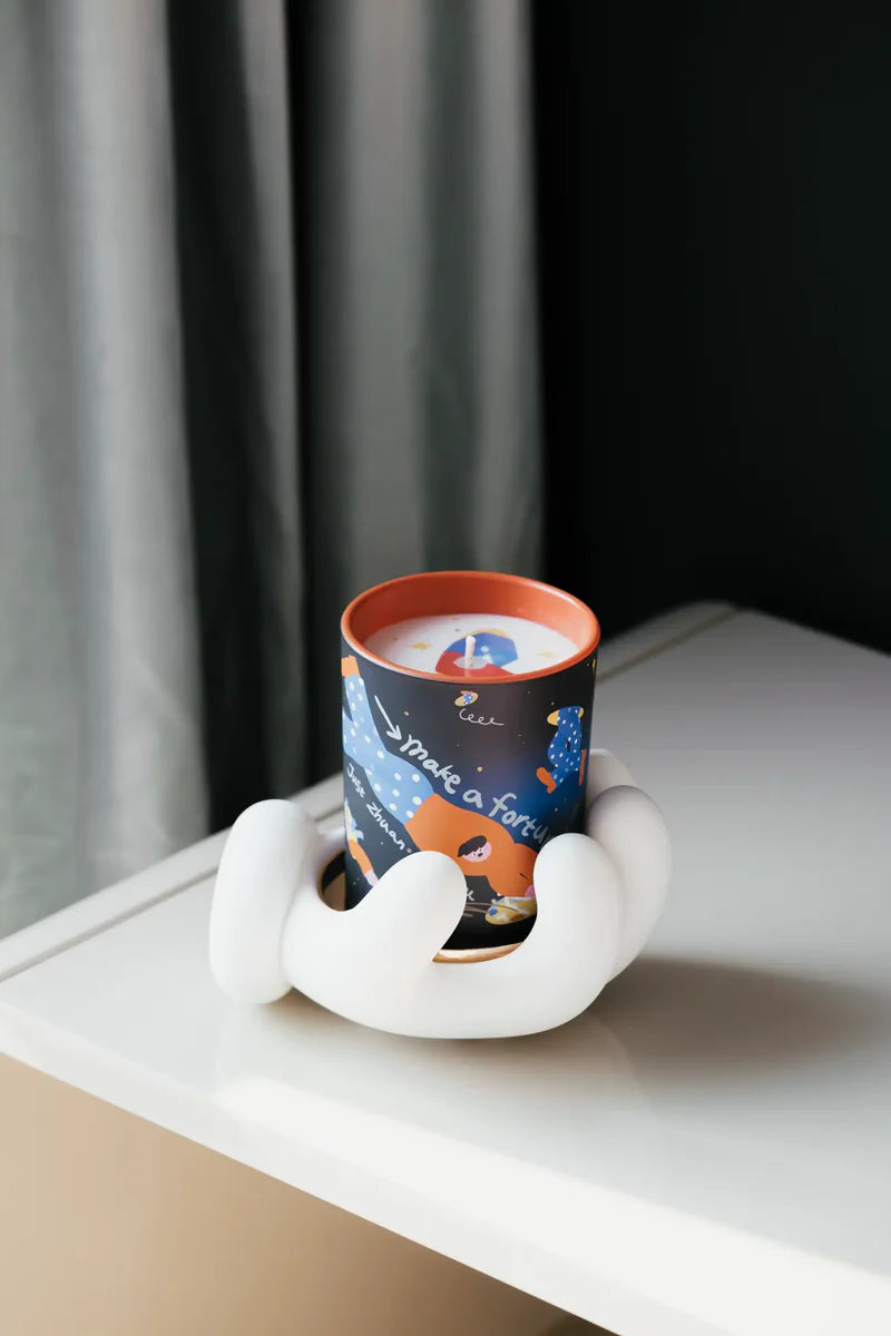 FORTUNE Cedar Scented Candle Set (Candle+Palm)