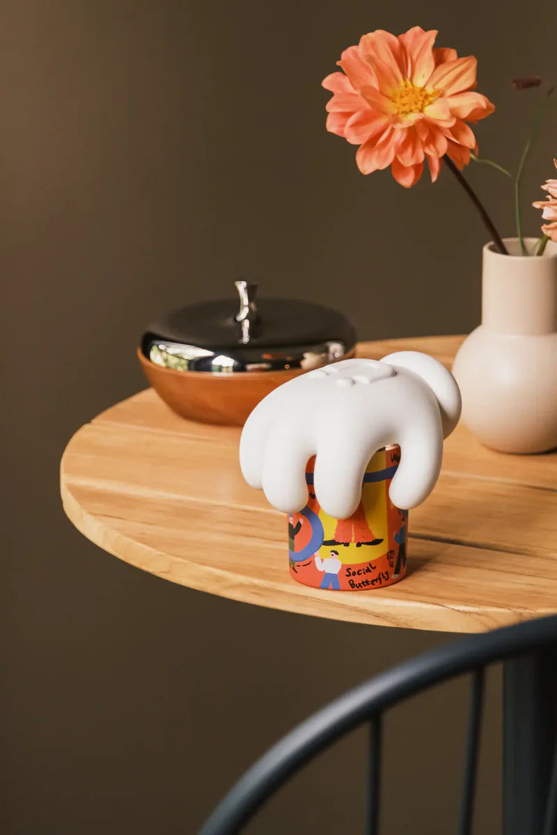 SOCIAL BUTTERFLY Cucumber Scented Candle Set (Candle+Palm)