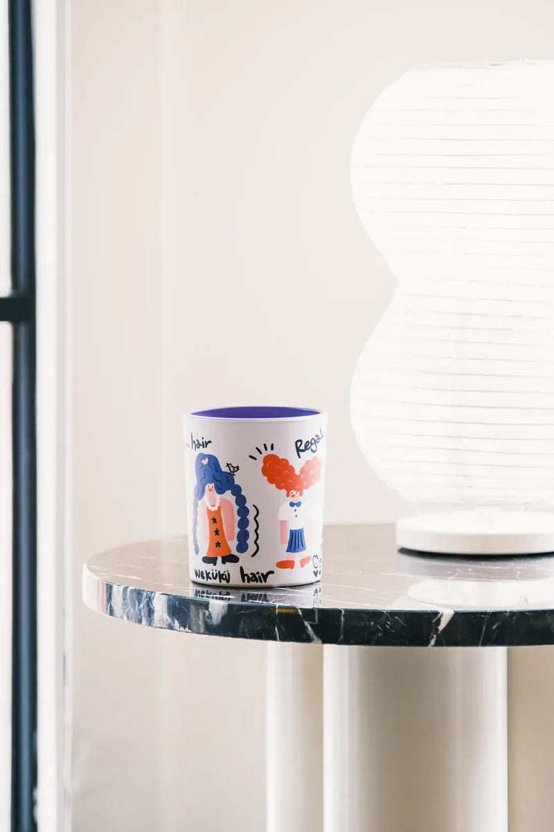 REGAL HAIR Cassis & Rose Scented Candle Set (Candle+Palm)