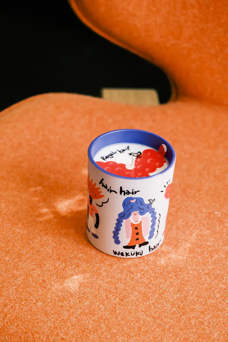 REGAL HAIR Cassis & Rose Scented Candle Set (Candle+Palm)