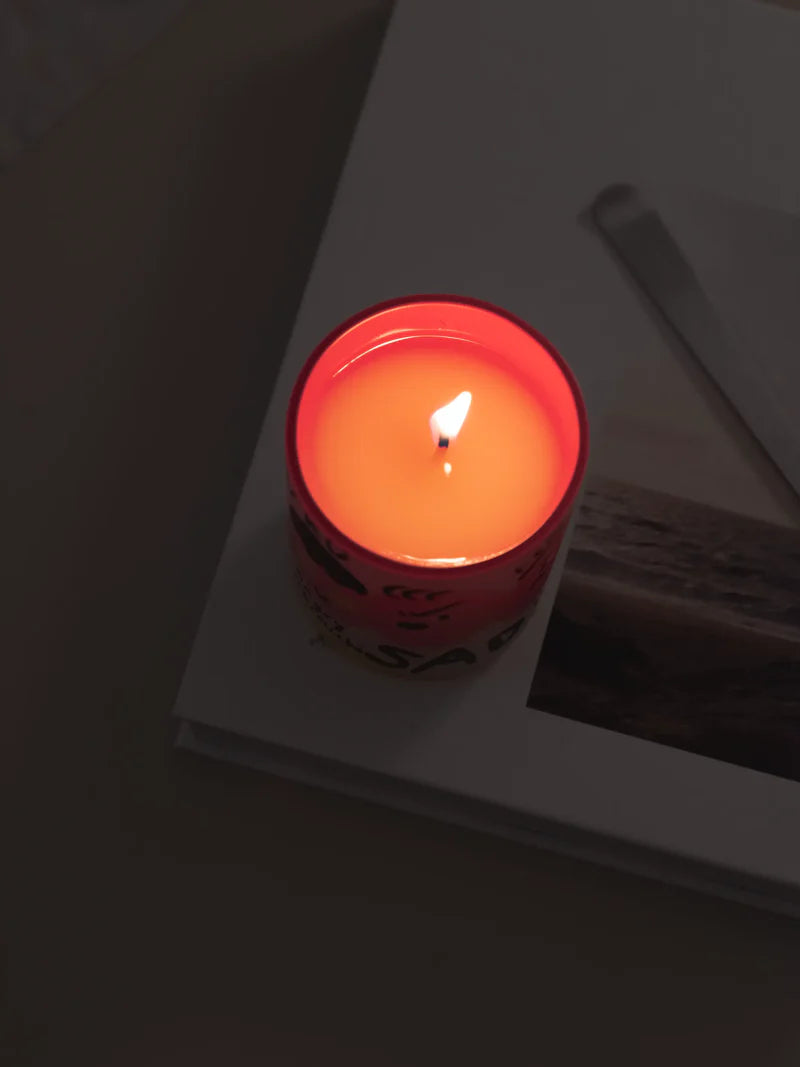 MOOD White Tea Scented Candle Set (Candle+Palm)