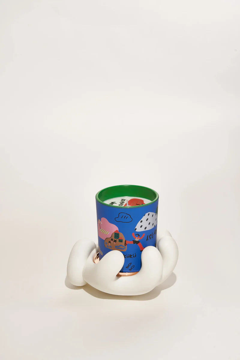 ISLAND VACATION Fig Leaf & Amber Scented Candle Set (Candle+Palm)