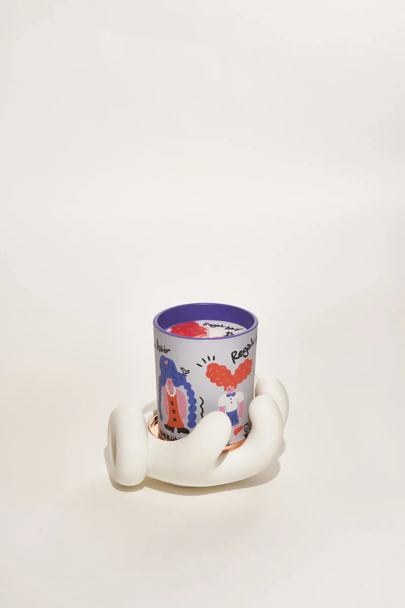 REGAL HAIR Cassis & Rose Scented Candle Set (Candle+Palm)