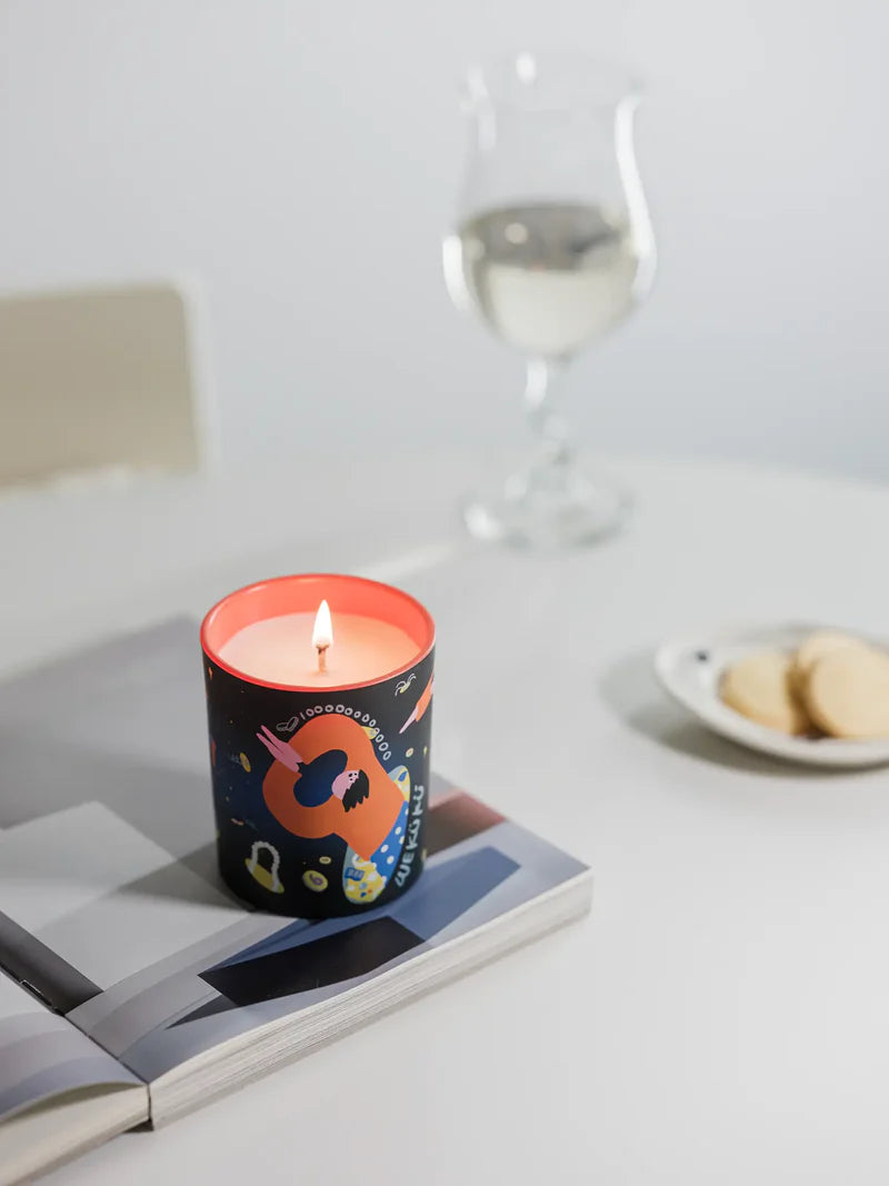 FORTUNE Cedar Scented Candle Set (Candle+Palm)