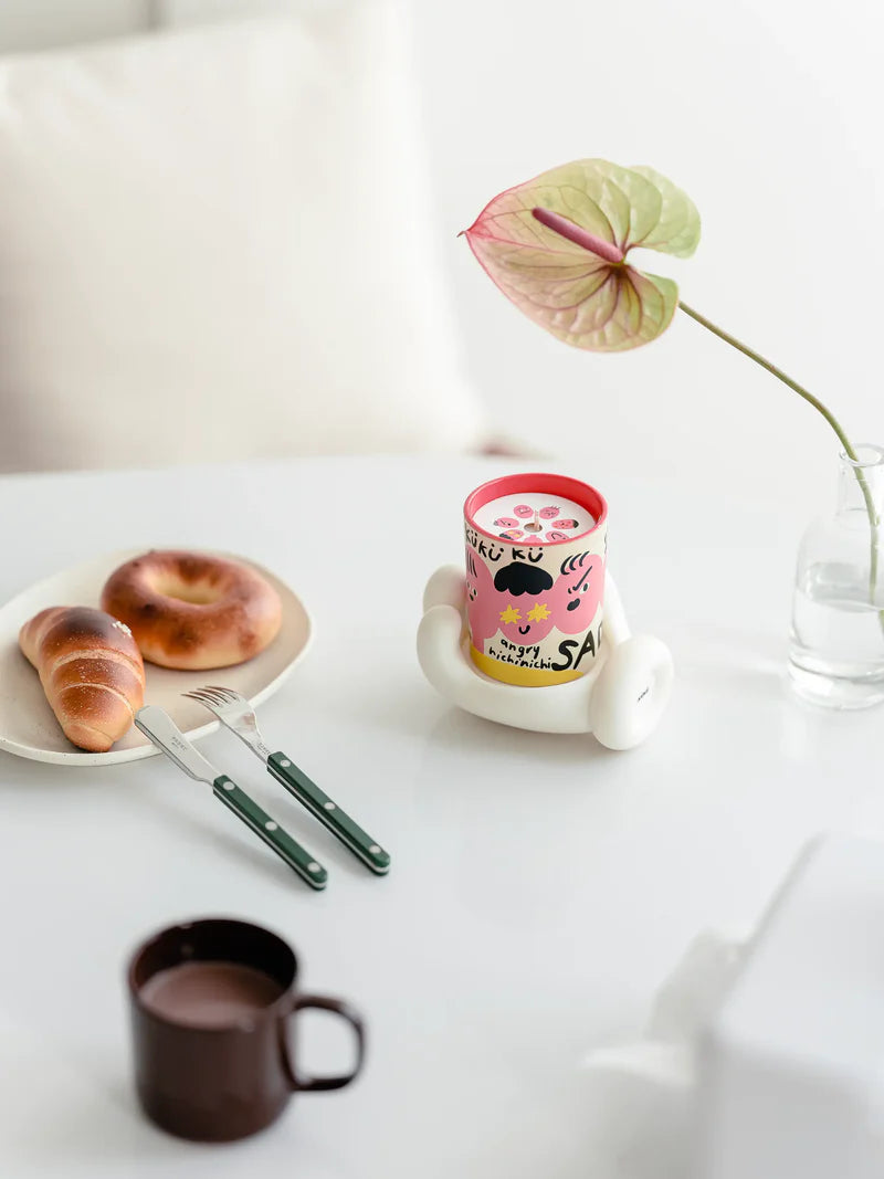 MOOD White Tea Scented Candle Set (Candle+Palm)